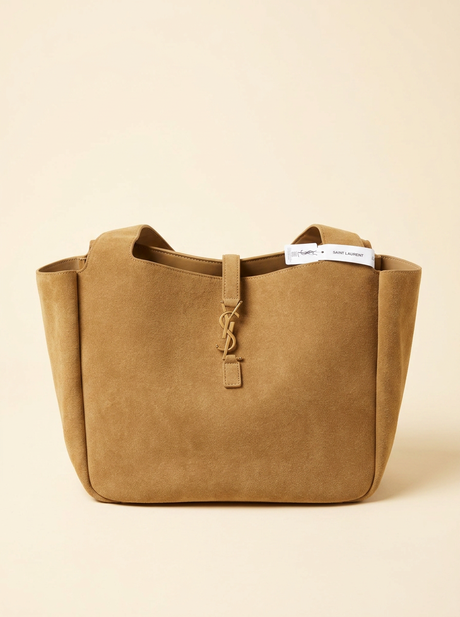 Saint Laurent LE 5 À 7 suede tote — front